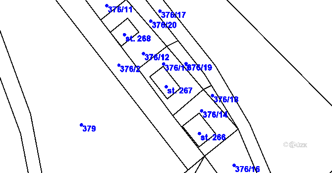 Parcela st. 267 v KÚ Velký Vřešťov, Katastrální mapa