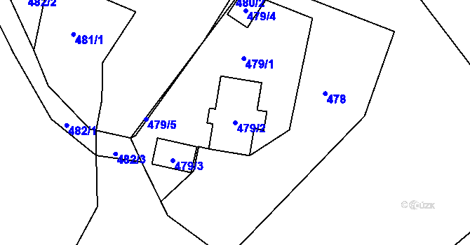 Parcela st. 479/2 v KÚ Vělopolí, Katastrální mapa
