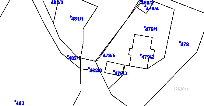 Parcela st. 479/5 v KÚ Vělopolí, Katastrální mapa
