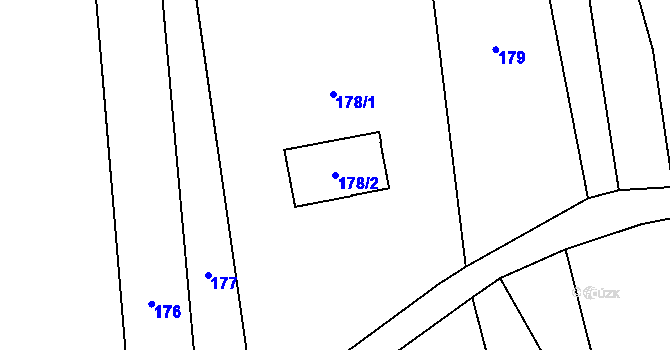Parcela st. 178/2 v KÚ Vělopolí, Katastrální mapa