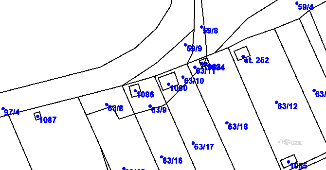 Parcela st. 426 v KÚ Veltěže, Katastrální mapa
