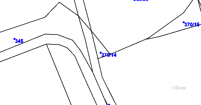 Parcela st. 370/14 v KÚ Veltěže, Katastrální mapa