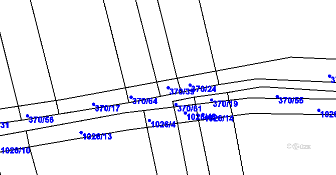 Parcela st. 370/39 v KÚ Veltěže, Katastrální mapa