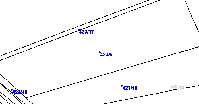 Parcela st. 423/5 v KÚ Veltěže, Katastrální mapa