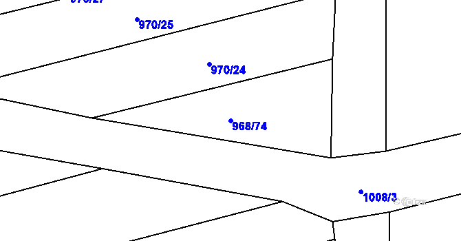 Parcela st. 968/74 v KÚ Veltěže, Katastrální mapa
