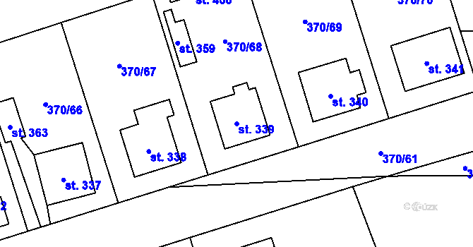 Parcela st. 339 v KÚ Veltruby, Katastrální mapa