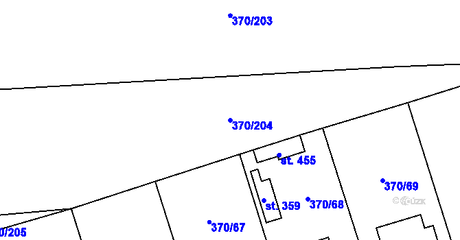 Parcela st. 370/204 v KÚ Veltruby, Katastrální mapa