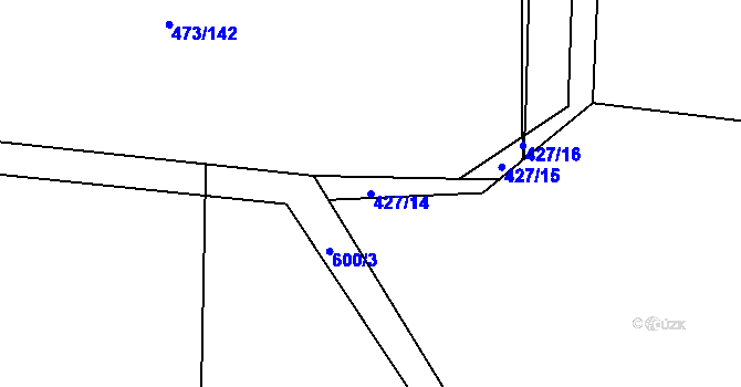 Parcela st. 427/14 v KÚ Veltruby, Katastrální mapa