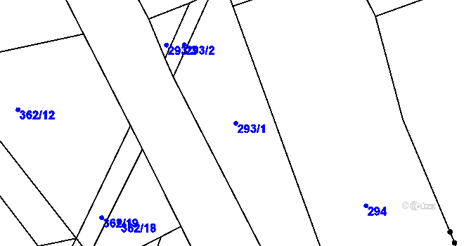 Parcela st. 293/1 v KÚ Veltrusy, Katastrální mapa