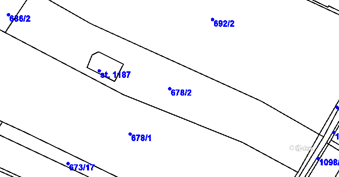 Parcela st. 678/2 v KÚ Veltrusy, Katastrální mapa
