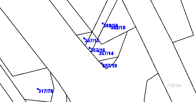 Parcela st. 357/14 v KÚ Veltrusy, Katastrální mapa