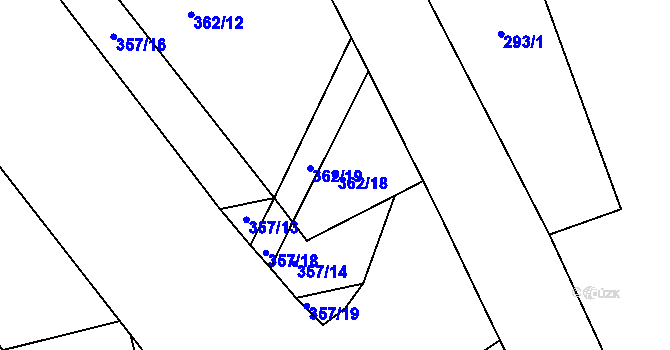Parcela st. 362/18 v KÚ Veltrusy, Katastrální mapa