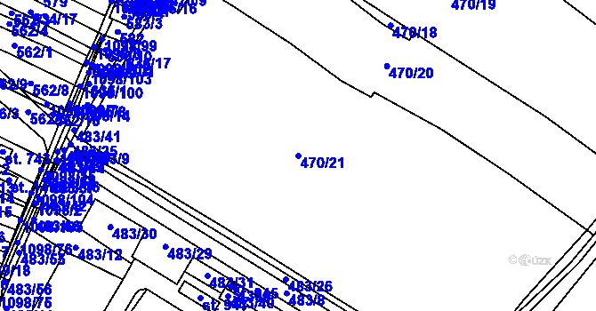 Parcela st. 470/21 v KÚ Veltrusy, Katastrální mapa