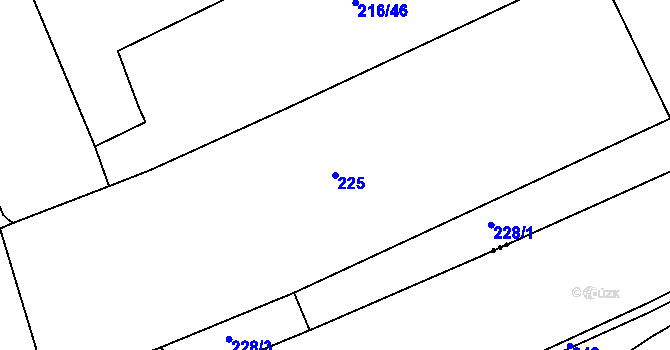 Parcela st. 225 v KÚ Veltrusy, Katastrální mapa