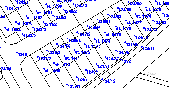 Parcela st. 1473 v KÚ Veltrusy, Katastrální mapa