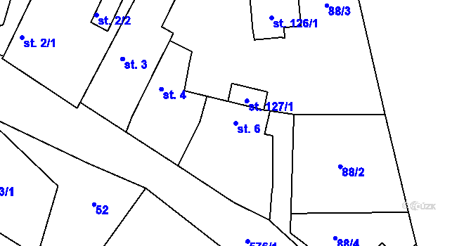 Parcela st. 6 v KÚ Velká Bučina, Katastrální mapa