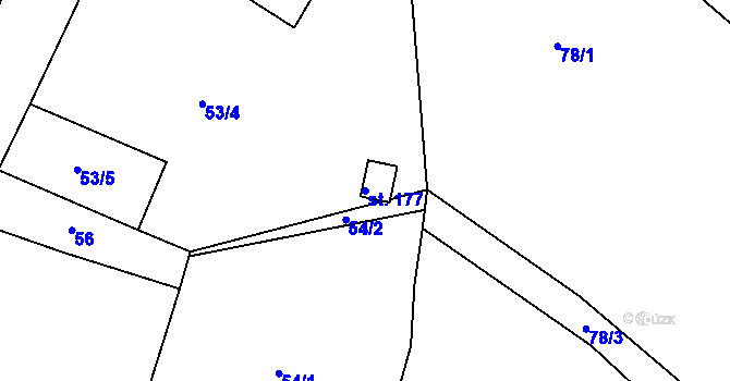 Parcela st. 177 v KÚ Velká Bučina, Katastrální mapa