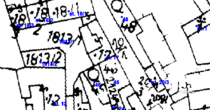 Parcela st. 17 v KÚ Velvary, Katastrální mapa