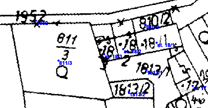 Parcela st. 18/3 v KÚ Velvary, Katastrální mapa