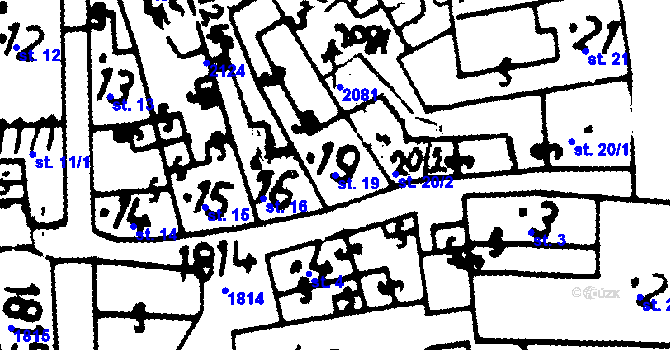 Parcela st. 19 v KÚ Velvary, Katastrální mapa