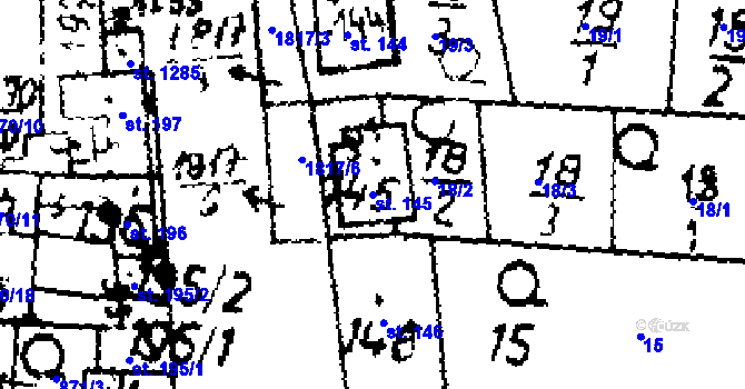 Parcela st. 145 v KÚ Velvary, Katastrální mapa