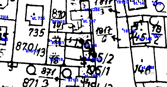 Parcela st. 196 v KÚ Velvary, Katastrální mapa