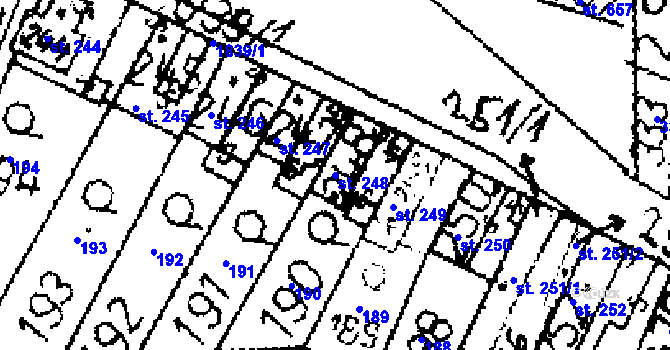 Parcela st. 248 v KÚ Velvary, Katastrální mapa