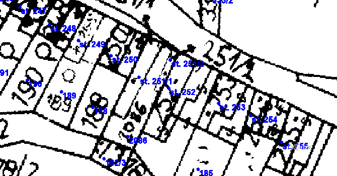 Parcela st. 252 v KÚ Velvary, Katastrální mapa