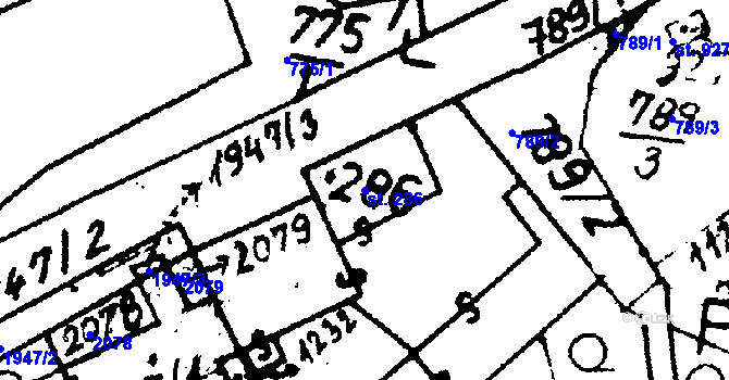 Parcela st. 286 v KÚ Velvary, Katastrální mapa