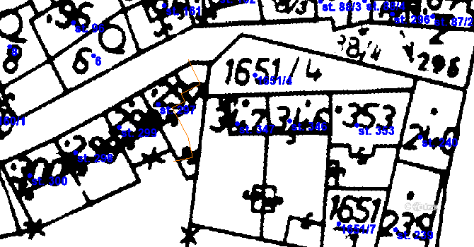 Parcela st. 347 v KÚ Velvary, Katastrální mapa