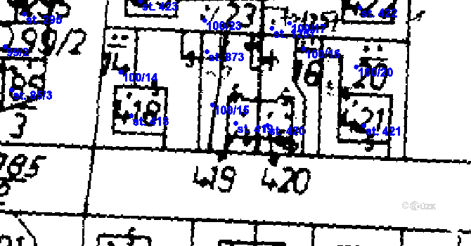 Parcela st. 419 v KÚ Velvary, Katastrální mapa