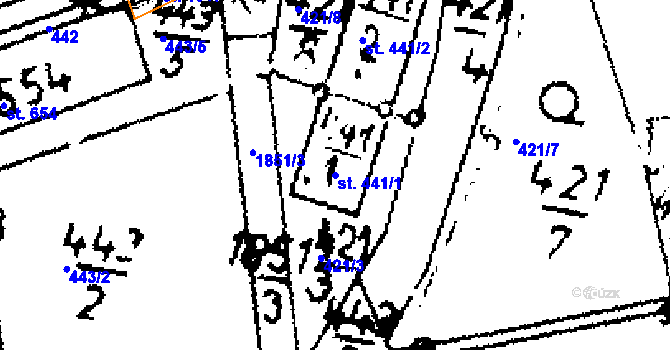 Parcela st. 441/1 v KÚ Velvary, Katastrální mapa