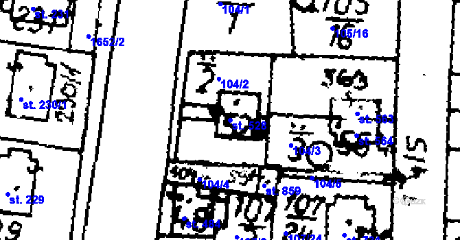 Parcela st. 528 v KÚ Velvary, Katastrální mapa