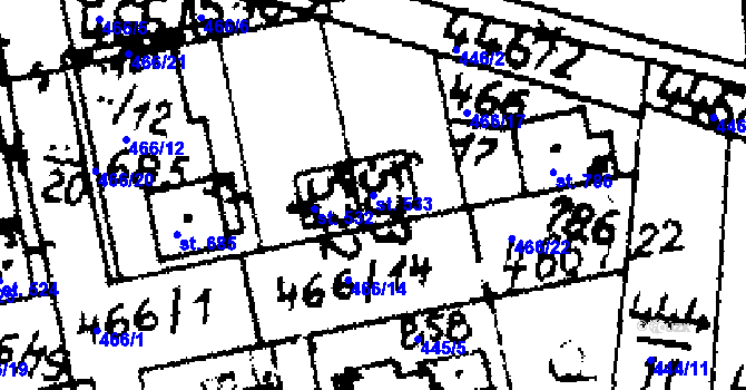 Parcela st. 533 v KÚ Velvary, Katastrální mapa