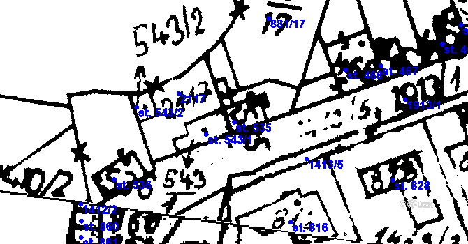 Parcela st. 535 v KÚ Velvary, Katastrální mapa