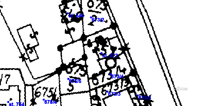 Parcela st. 572 v KÚ Velvary, Katastrální mapa