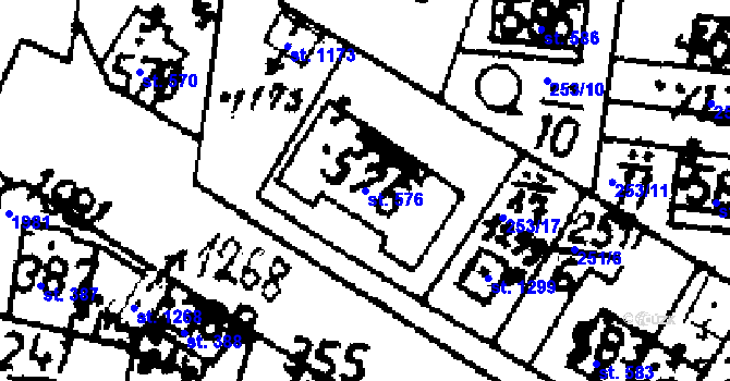 Parcela st. 576 v KÚ Velvary, Katastrální mapa
