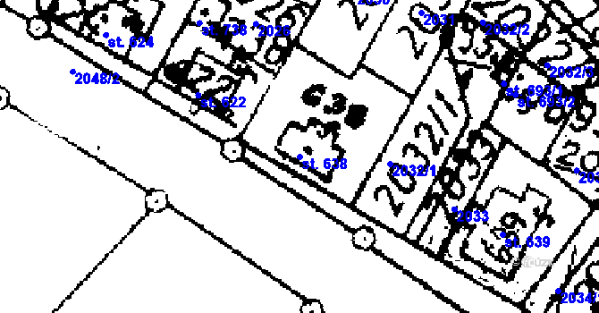 Parcela st. 638 v KÚ Velvary, Katastrální mapa