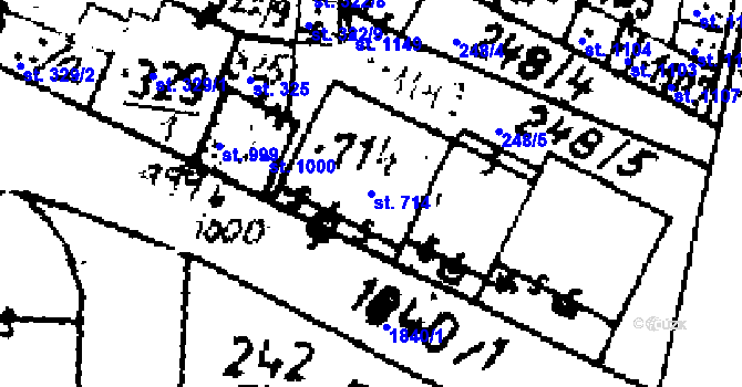 Parcela st. 714 v KÚ Velvary, Katastrální mapa