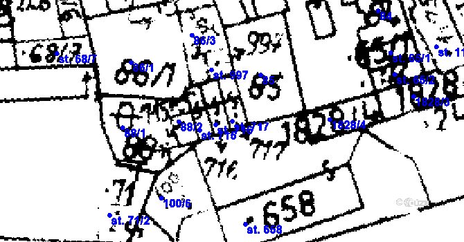 Parcela st. 717 v KÚ Velvary, Katastrální mapa