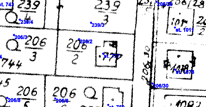 Parcela st. 777 v KÚ Velvary, Katastrální mapa