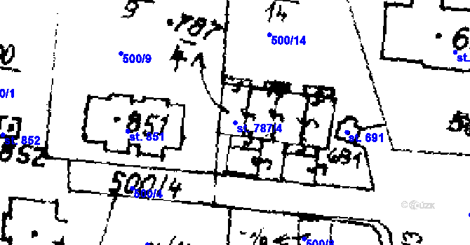 Parcela st. 787/4 v KÚ Velvary, Katastrální mapa