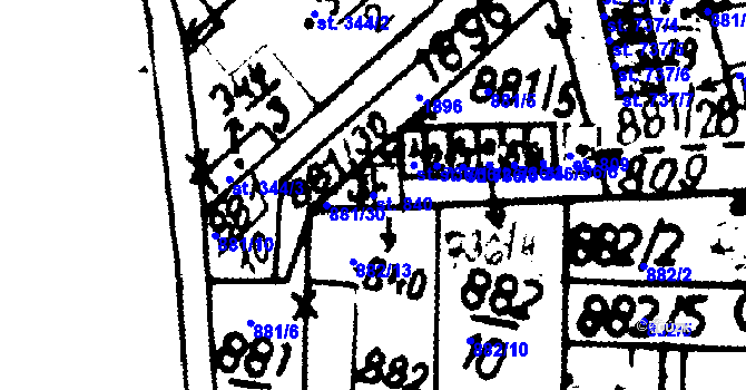 Parcela st. 840 v KÚ Velvary, Katastrální mapa