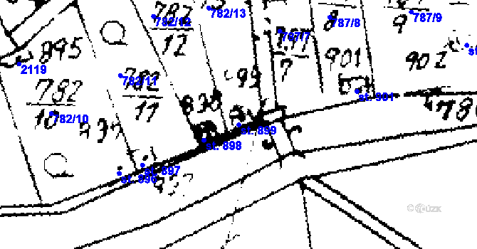 Parcela st. 899 v KÚ Velvary, Katastrální mapa