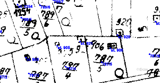Parcela st. 921 v KÚ Velvary, Katastrální mapa