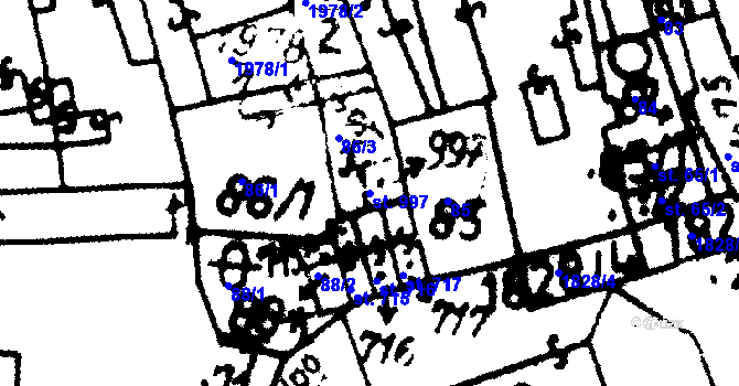 Parcela st. 997 v KÚ Velvary, Katastrální mapa