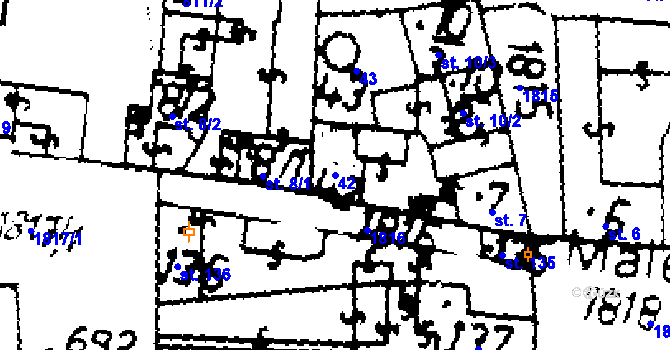 Parcela st. 42 v KÚ Velvary, Katastrální mapa