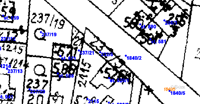 Parcela st. 232/5 v KÚ Velvary, Katastrální mapa