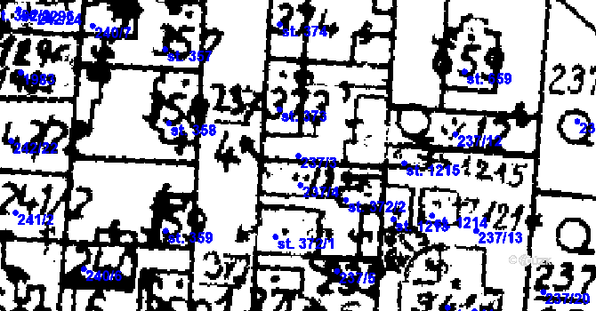 Parcela st. 237/3 v KÚ Velvary, Katastrální mapa
