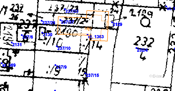 Parcela st. 237/14 v KÚ Velvary, Katastrální mapa